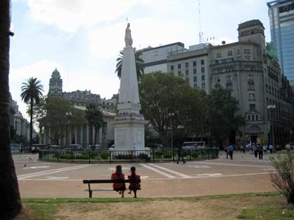 The smaller building on the right is the Metropolitan Cathedral accross the street from The Plaza de Mayo