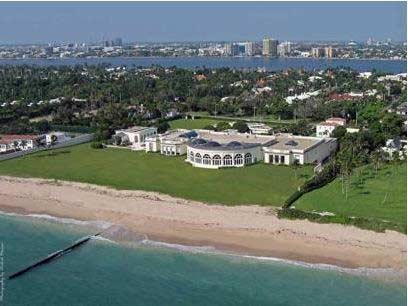 Residence is 80,000 square feet with nine-bedrooms, a ballroom, a conservatory and a 48-car (yes, you read that right) garage, bought by Russian fertilizer billionaire Dmitry Rybolovlev for $95 million.