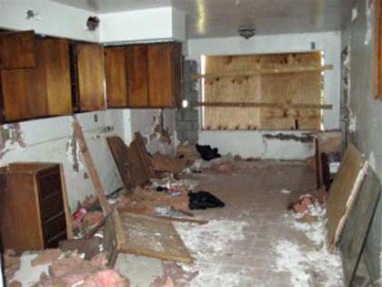 Vacant home-kitchen has been destroyed