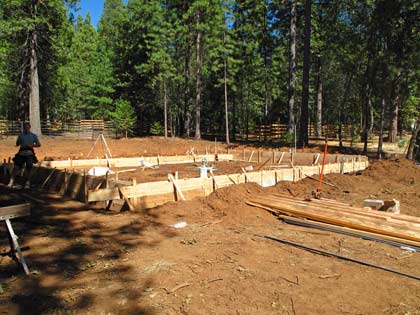 The perimeter foundation is formed, ready for concrete to be poured.