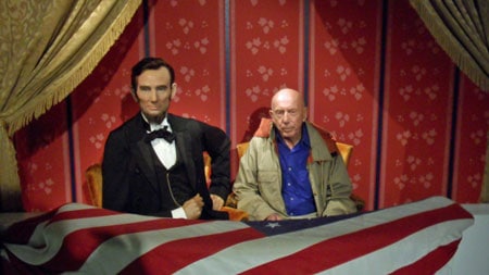 John O'Dell sitting with Abraham Lincoln in his booth prior to his assassination. (At the Wax Museum in Washington DC)