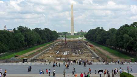 Reflecting Pool under re-construction.