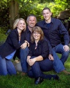 The Granholm Family – (from left to right) Kaycee, Danny, Katie and Ben –  recognized at the Nevada County Fair as the Family of the Year, 2011.  Credit: Photo provided by Shaffers Originals