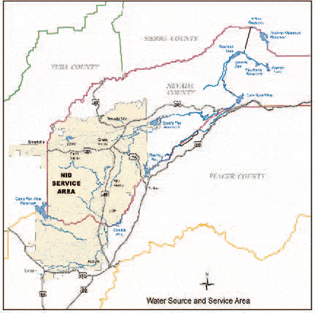 Nevada Irrigation District Water Source Map