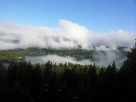 Scotts Flat Lake April 13, 2012 early morning from my deck Photo by John J. O'Dell