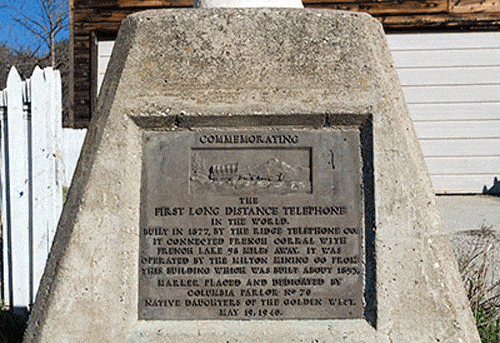 World’s First Long-Distance Telephone Line in French Corral, California